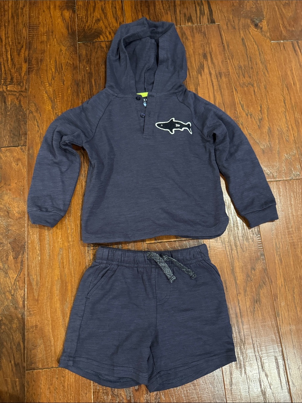 Andy & Evan Navy Hoodie and Shorts Matching Set